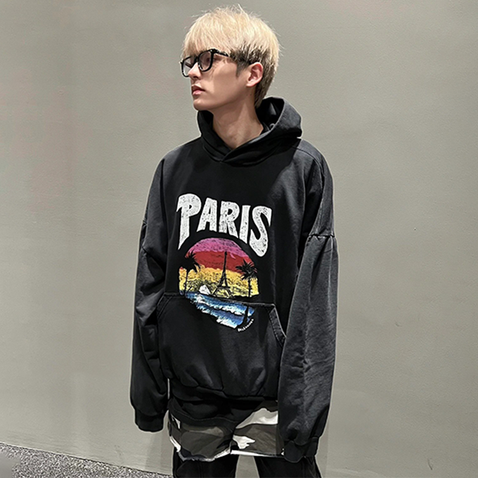 9a+ quality balenciaga paris tropical print hoodie